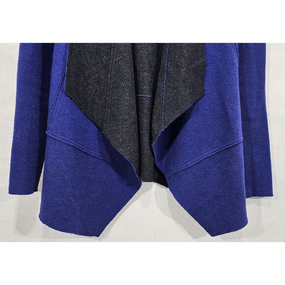 Eileen Fisher Womens Merino Wool Jacket Asymmetric Felted Blue Gray Lagenlook XS - Picture 6 of 14